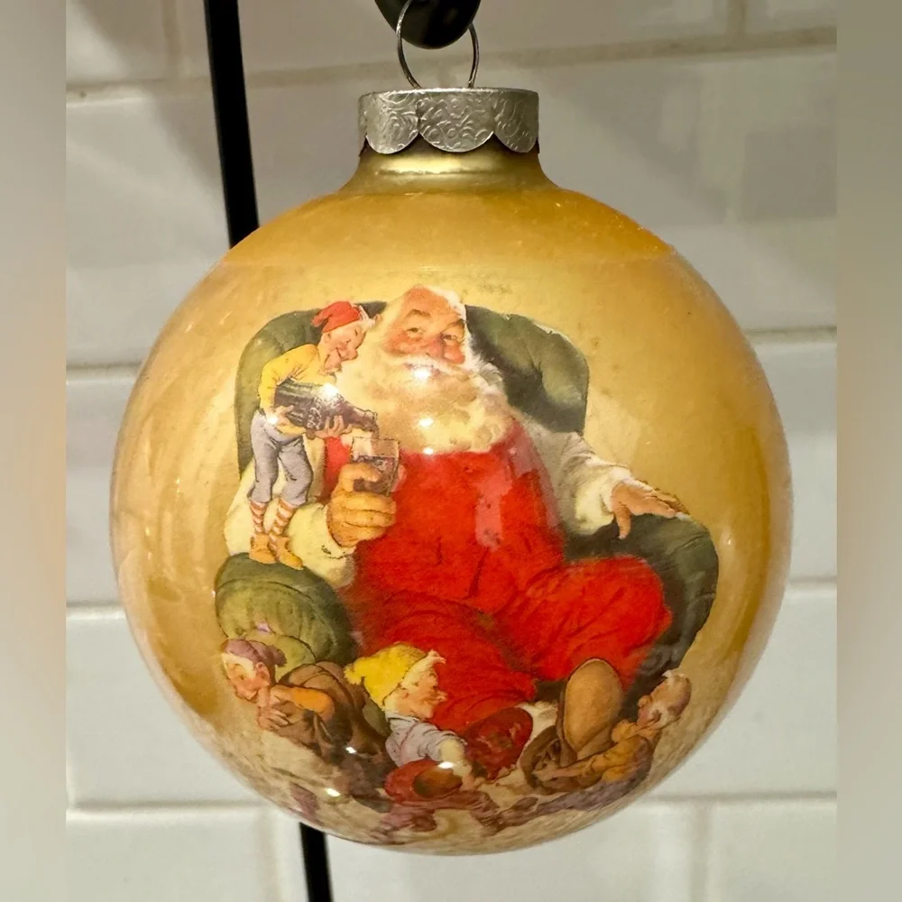 Vintage 1960’s‎ Coca Cola Glass Christmaf Ornaments Set of 3